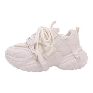 蓓尔老爹鞋女2024新款秋冬款小白鞋女厚底配阔腿裤的鞋子运动鞋