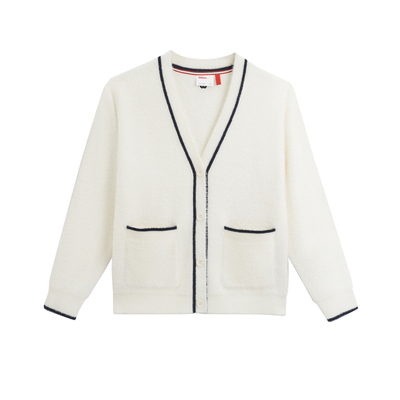 Wilson威尔胜官方春季女士运动宽松柔软百搭条纹撞色上衣编织外套