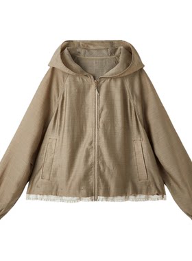 谜底大廓形外套长袖2026年春季新品轻薄百搭拼接蕾丝女261MW0039