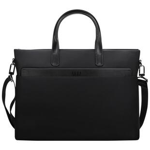 ELLE HOMME新款尼龙手提男包布包商务休闲横款公文包单肩包斜跨包