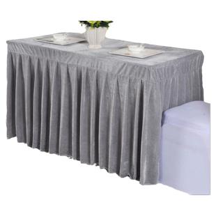 活动会议桌布加厚金丝绒公司办公展会桌套罩酒店冷餐饮签到舞台裙
