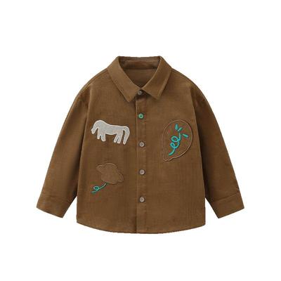 灯芯绒宝宝衬衫外套男童秋装