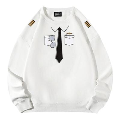 新款国潮儿童青少年学生飞行员机师空少趣味搞笑衣服纯棉套头卫衣