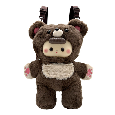 可爱毛绒小熊玩偶双肩包高颜值卡通公仔小背包洛丽塔包包生日礼物