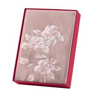 上海故事秋冬新款御寒围巾女绵羊毛刺绣加厚保暖披肩女送长辈礼盒