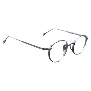 本万年龟纯钛眼镜框女手工椭圆形复古超轻高度数近视架男kmn101