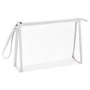 考试专用袋子透明手提袋中考高考套装文件袋拉链式大容量防水工具笔袋学生考研考公准考证收纳袋证件考场白色