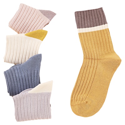 鹿人百棉双针高筒童袜