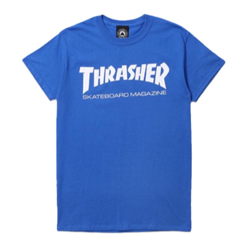 THRASHER美版正品授权火焰基础字体字体印花一博同款宽松情侣短袖