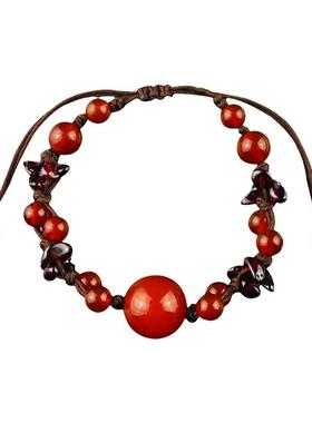 红玛瑙复古风宫廷夏天石榴石手链