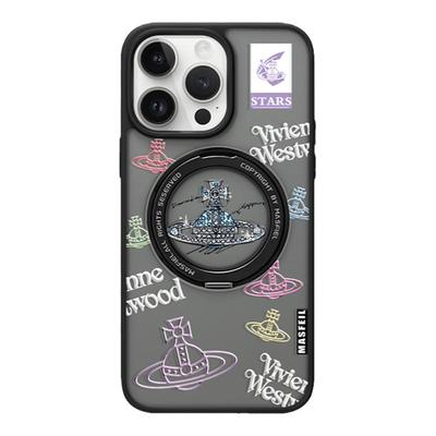 ANGYING × 潮牌西皇后适用苹果15promax手机壳iPhone16新款带支架高档ip13pro磁吸支点Fo5肤感保护套14pm