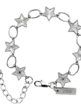 甜酷风纹理五角星星拼接手链男女