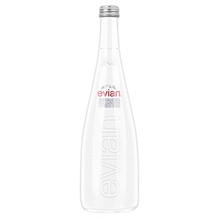 法国evian依云天然水矿泉水750ml玻璃瓶原装进口高端商务饮用水