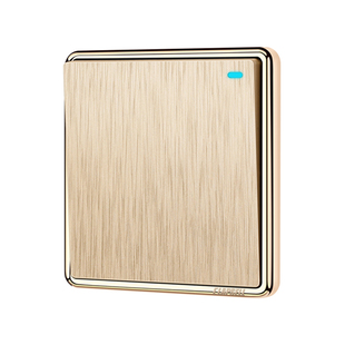 国际电工开关插座面板金色拉丝家用墙壁暗装一开五孔多孔电源双控