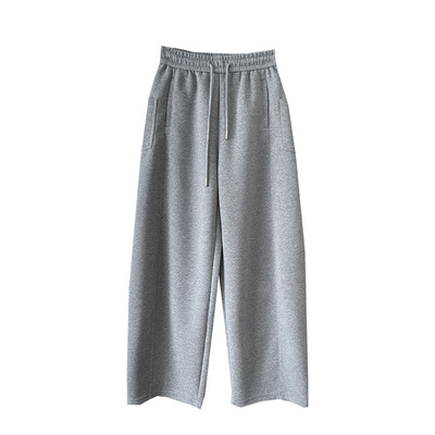 25秋冬加厚重磅遮肉弯刀阔腿卫裤