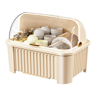 家图腾厨房碗碟收纳架台面收纳盒放碗盘碗筷置物架多功能沥水碗柜