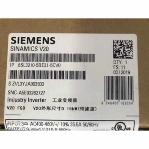 议价6SL3210-5BE31-5CV0西门子V20变频器15KW/千瓦6SL32105BE315C