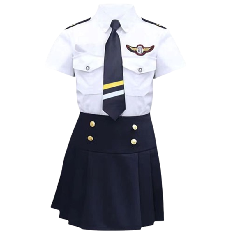 儿童小海军衣服服机长飞行员套装男童海军装水手服装女童演出服