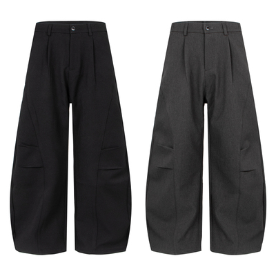 美式西裤女做旧水洗阔腿裤2026复古经典男裤弯刀裤高街oversize裤