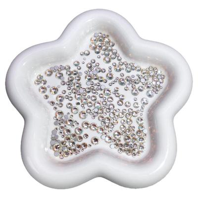 DIY新款平底圆形水钻红金月白钻