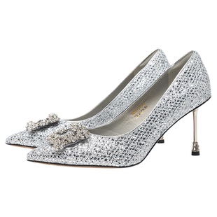 星期六性感优雅高跟鞋春季款宴会正装方钻细跟礼服单鞋SSE1111141