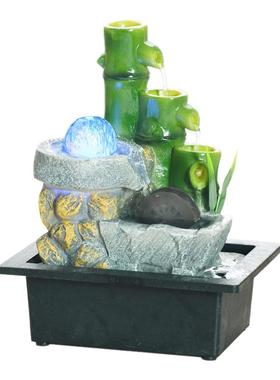 水渡烟云树脂招财田园办公风水轮