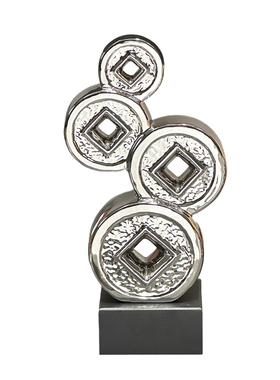 中式轻奢八方来财摆件客厅酒柜