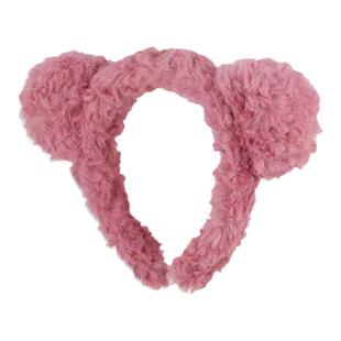 白色洗脸发箍防滑不掉发捆毛绒发卡可爱小熊耳朵女头饰敷面膜头箍