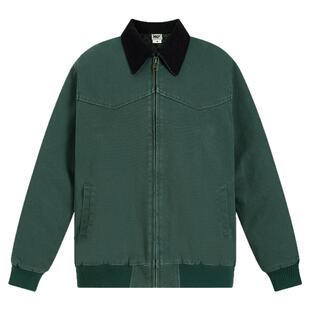 vintage卡其色帆布水洗牛仔外套男款美式潮牌翻领底特律工装夹克