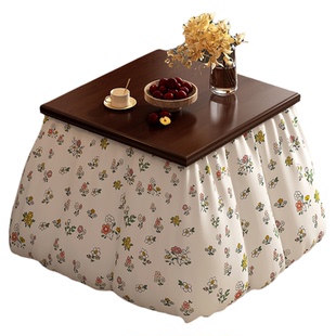 实木烤火桌子2025新款家用茶几一体湖南折叠烤火架客厅取暖炉炕桌