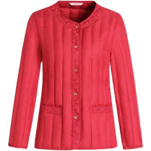 恒源祥轻薄羽绒服内胆女士冬季中老年妈妈装短款保暖修身外套棉衣