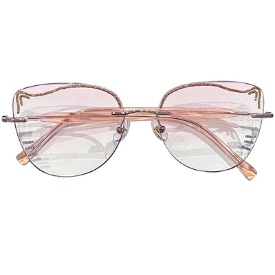 超轻猫耳无框防蓝光配近视眼镜女