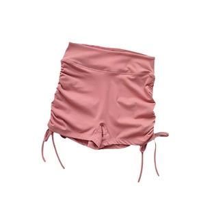 高腰性感健身短裤抽绳绑带速干跑步舞蹈三分裤女蜜桃臀运动热裤夏