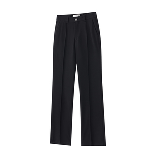 男笙【高品质TR混纺色纺布】冬季三本针工艺微喇宽松休闲灰色西裤