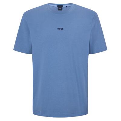 徽标印花弹力棉宽松T恤