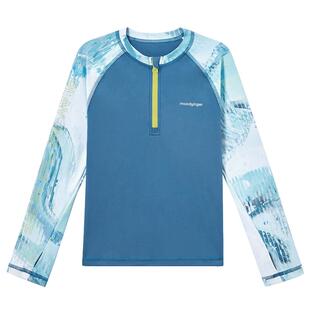 moodytiger儿童水上运动服游泳衣夏季速干防晒专业长袖冲浪服泳装