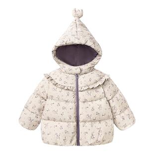 【真心绒】迷你巴拉女童三防羽绒服宝宝甜美可爱外套红色新年服