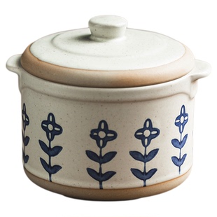 双耳汤碗带盖汤盅瓦罐汤炖盅家用一人份蒸蛋盅陶瓷炖罐隔水炖蒸盅