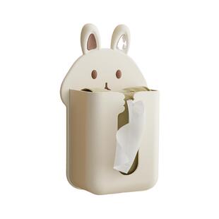 可爱纸巾盒壁挂式免打孔创意抽纸盒厨房家用卫生间洗脸巾收纳纸筒