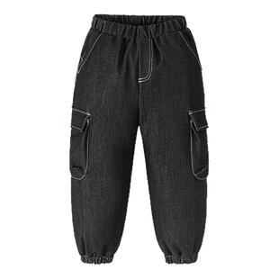 迷你巴拉巴拉男童羽绒裤2025冬季新款儿童三防工装裤子抗寒冷童装