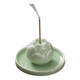 中式莲花香插禅意小香炉檀香沉香线香底座家用室内点香器香道配件