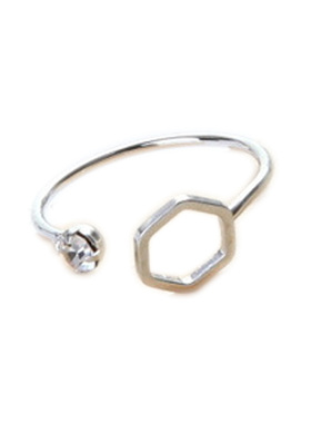 小众设计六芒星开口可调节戒指女