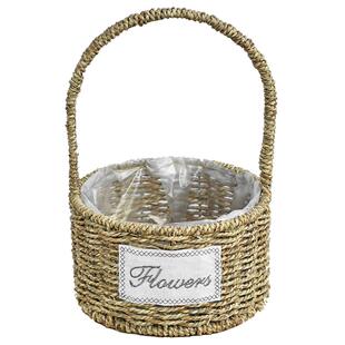 花篮藤编草编手提篮子编织花盆装饰摆件鲜花干花插花礼品篮收纳篮