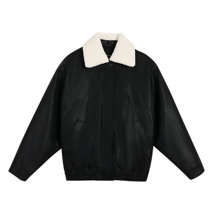 pusumede【现货7折】可拆卸毛领皮衣外套女冬季羽绒内胆翻领夹克