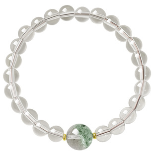 宫里上新白水晶手串女天然正品绿幽灵水晶手链转运珠闺蜜生日礼物