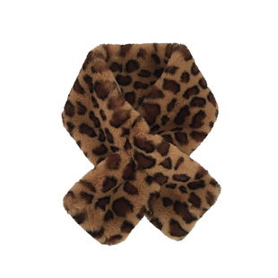 网红新款豹纹毛毛围巾女秋冬季韩国时尚潮百搭防兔毛交叉毛绒围脖