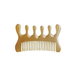 尹秀天然牛角梳头部经络五经梳二合一牛角按摩梳子家用长发加厚