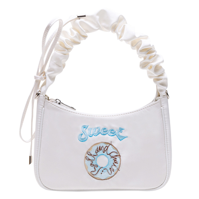 HIATUS小众少女甜美刺绣褶皱腋下