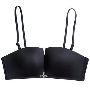 汉束性感内衣光面无痕无钢圈薄款四角杯文胸小胸透气深V聚拢大码