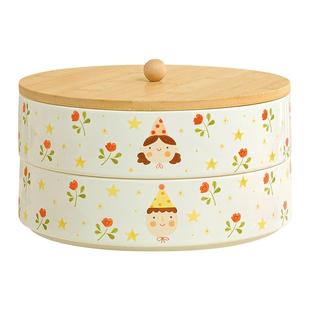 陶瓷分格果盘过年喜庆糖果盒客厅家用干果盘瓜子零食收纳盒新品